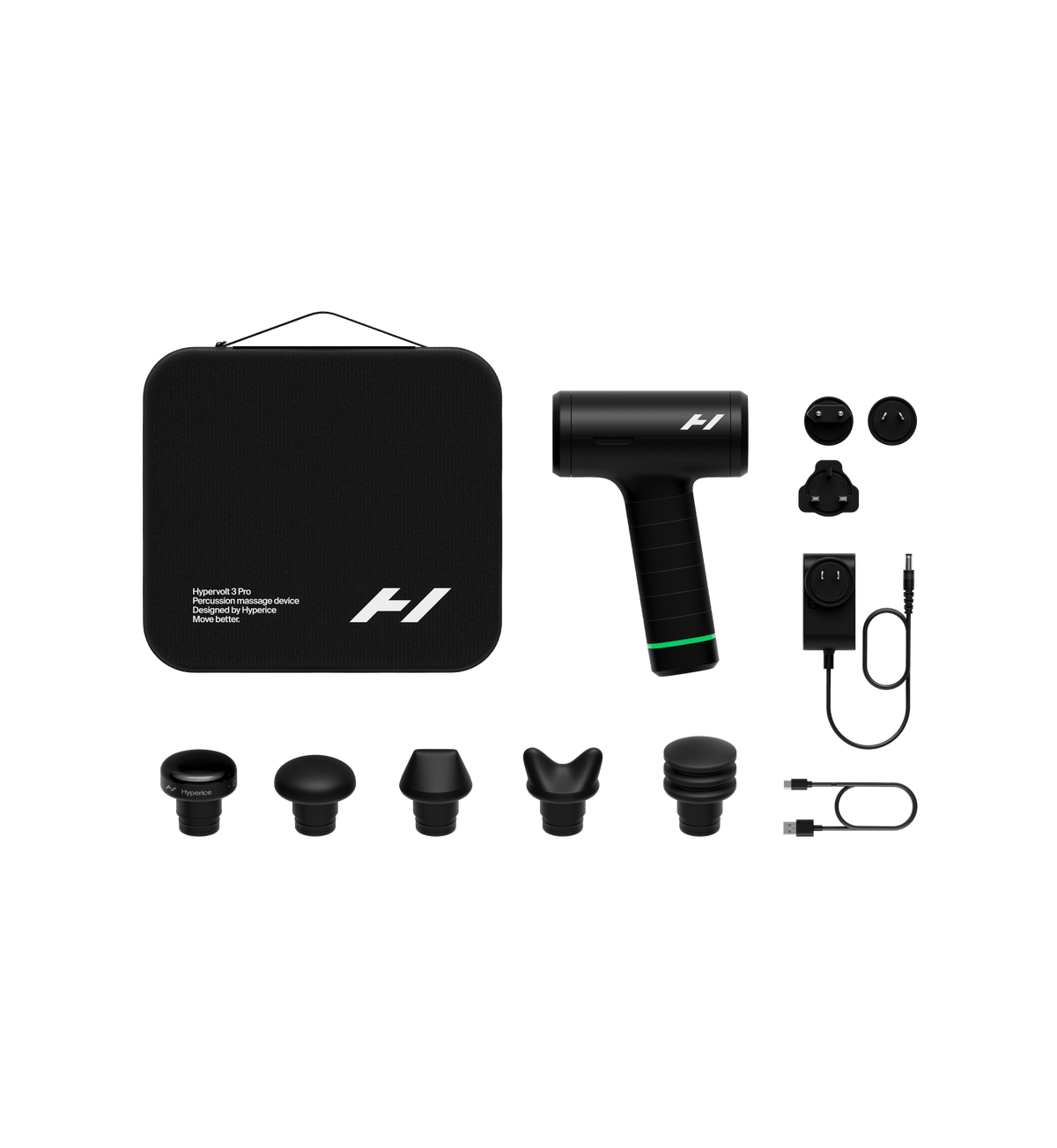 Hypervolt 3 Pro pistolet de massage : contenu de la boîte
